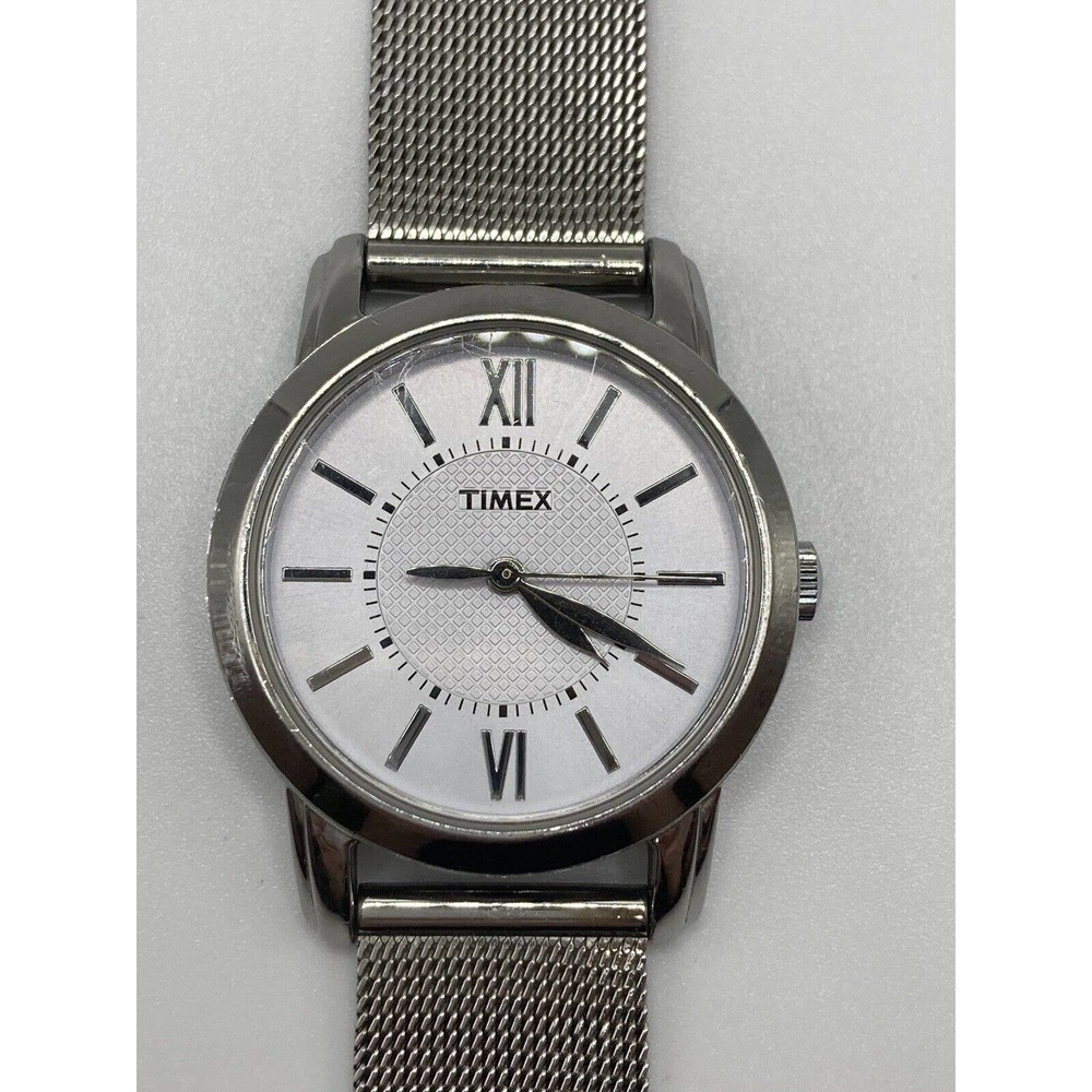 Timex Ladies Stainless Steel Mesh Bracelet Watch New Batt